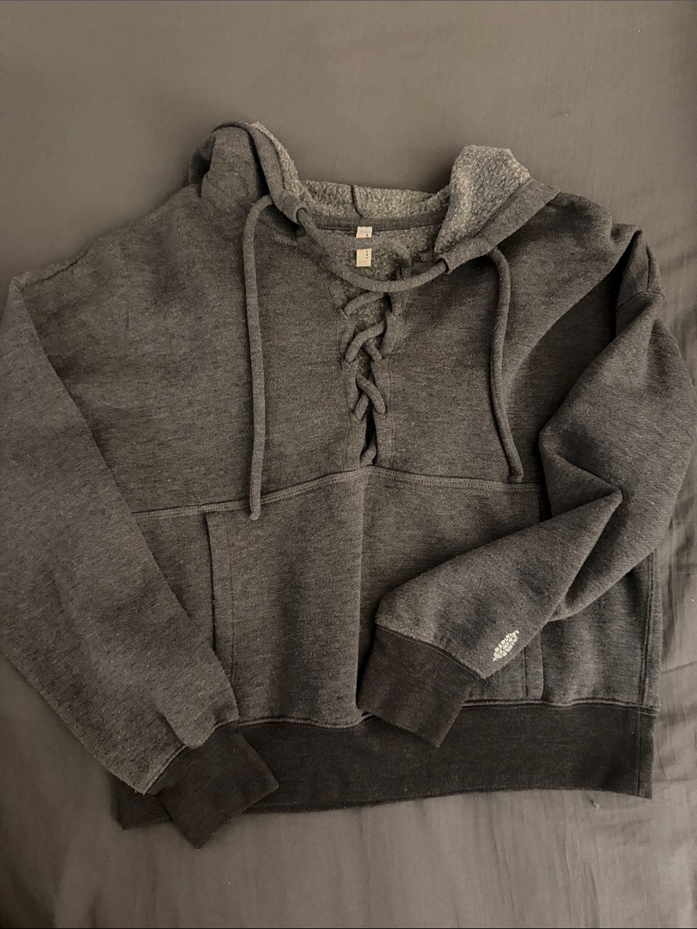 FP Movement by Free People Charcoal Lace-Up Hoodie